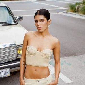 Brand New Zara Linen Blend Tube Top